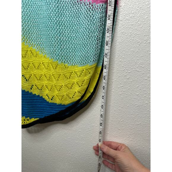 Staud Rainbow Centre Asymmetric Stripe Pointelle Crochet Midi Skirt Coverup S - Picture 11 of 13